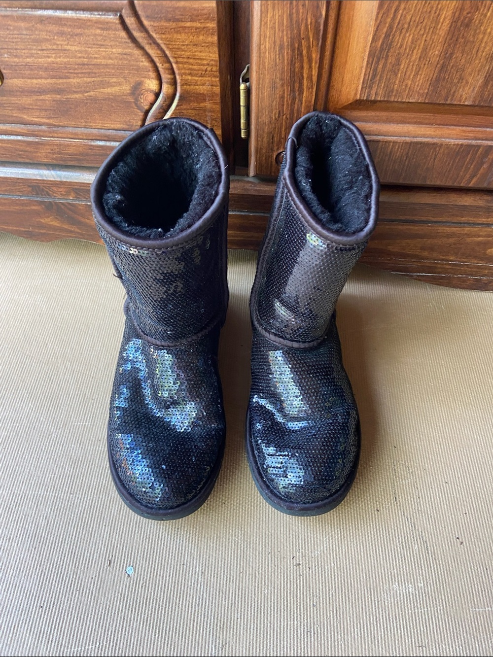 UGG Black Sequin Mid-Calf Boots